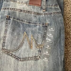 Maurices Light Blue Denim Boot cut Jeans with Embroidered Back Pocket